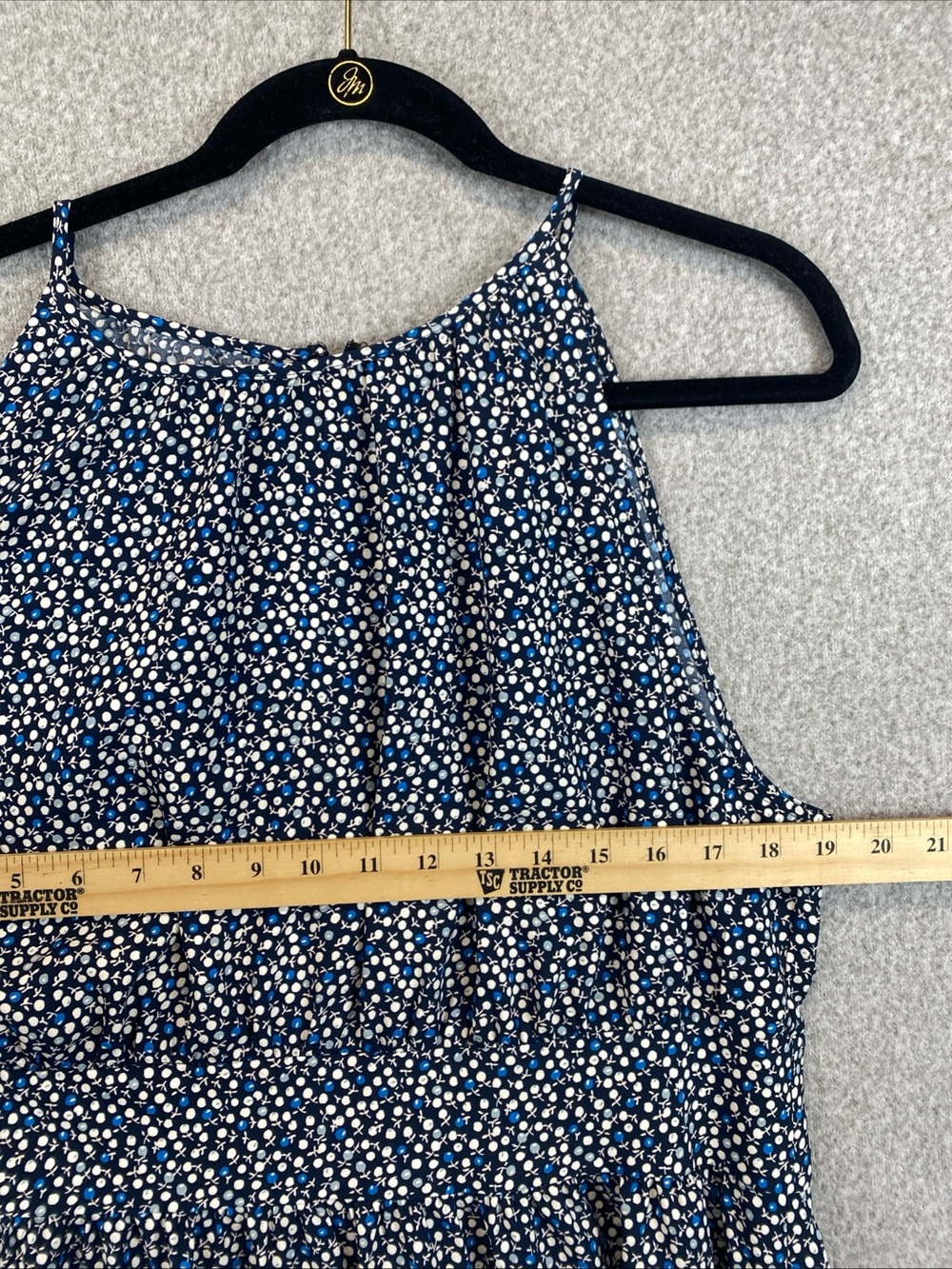 Ann Taylor Ditsy Floral Midi Dress Women Sz 14 spaghetti High Neck Sleeveless - Picture 3 of 12